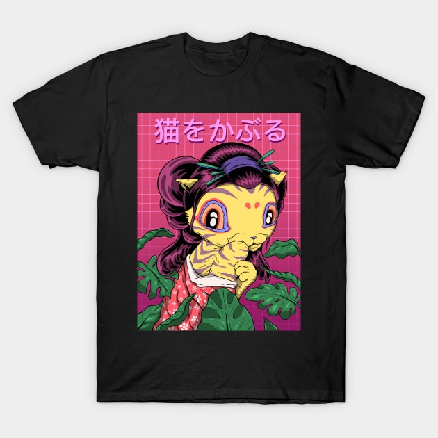 Neko Geisha T-Shirt by drixalvarez